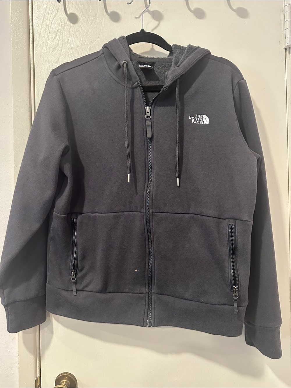 The North Face Women’s Dark Grey Full-Zip Hooded Fleece Jacket size M